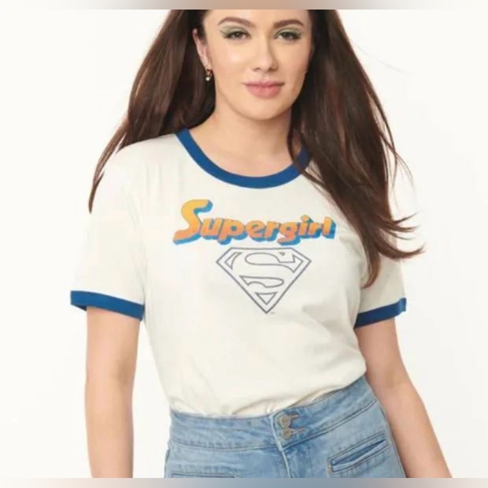 NWT Justice League x Unique Vintage Supergirl Graphic Tee